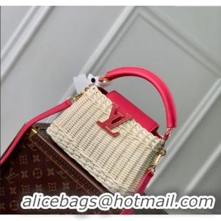 Best Price Louis Vuitton Capucines Mini Bag in Rattan and Leather M26005 Pink 2025