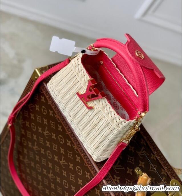 Best Price Louis Vuitton Capucines Mini Bag in Rattan and Leather M26005 Pink 2025