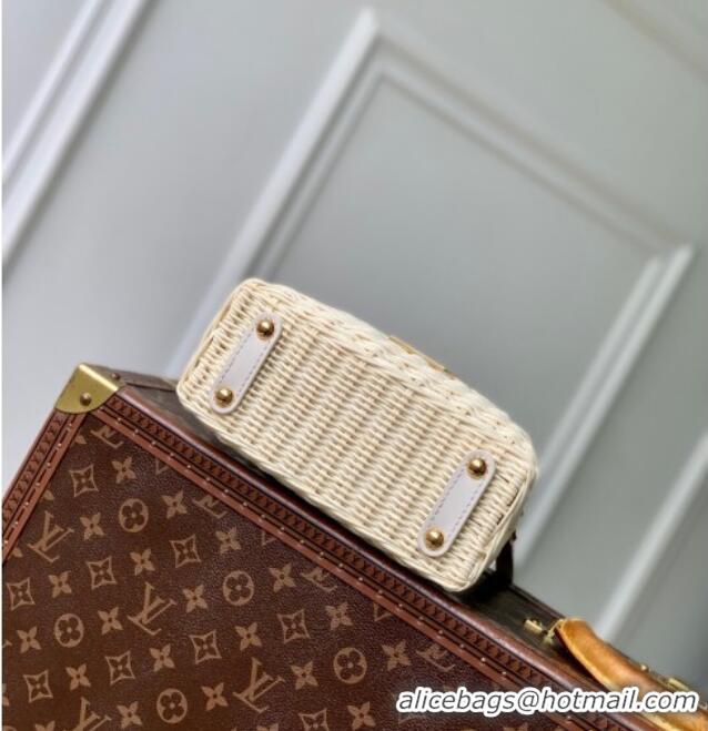 Discount Louis Vuitton Capucines Mini Bag in Rattan and Leather M26004 White 2025
