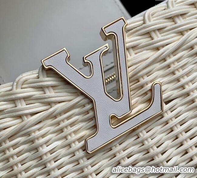 Discount Louis Vuitton Capucines Mini Bag in Rattan and Leather M26004 White 2025