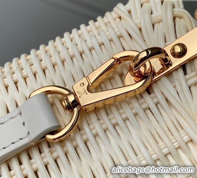 Discount Louis Vuitton Capucines Mini Bag in Rattan and Leather M26004 White 2025