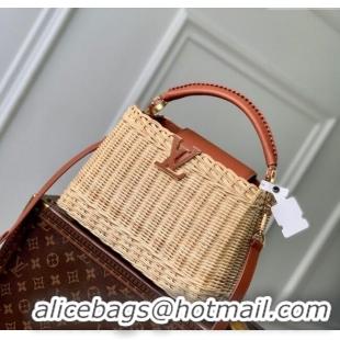 Best Quality Louis Vuitton Capucines BB Bag in Rattan and Leather M26025 Brown 2025