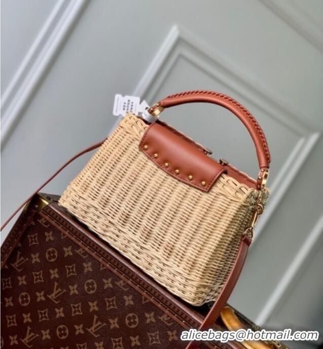 Best Quality Louis Vuitton Capucines BB Bag in Rattan and Leather M26025 Brown 2025