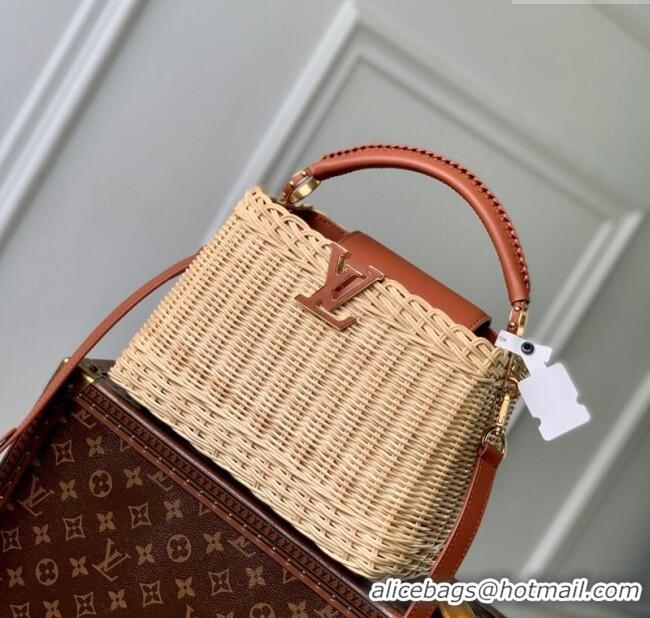 Best Quality Louis Vuitton Capucines BB Bag in Rattan and Leather M26025 Brown 2025