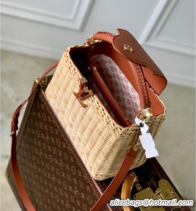 Best Quality Louis Vuitton Capucines BB Bag in Rattan and Leather M26025 Brown 2025
