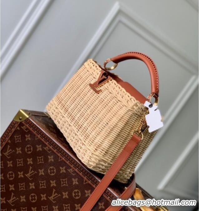 Best Quality Louis Vuitton Capucines BB Bag in Rattan and Leather M26025 Brown 2025