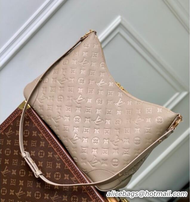 Luxury Cheap Louis Vuitton Boulogne GM bag in Leather M25854 Tourterelle Grey 2025