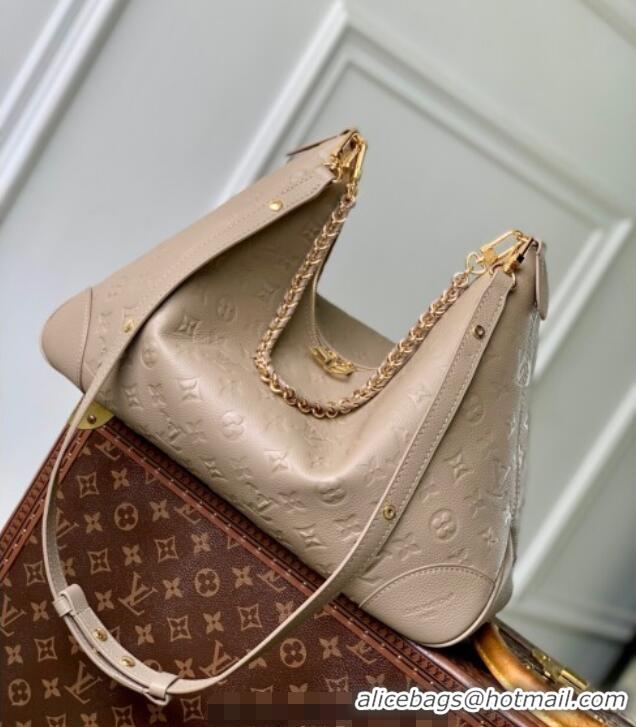 Luxury Cheap Louis Vuitton Boulogne GM bag in Leather M25854 Tourterelle Grey 2025