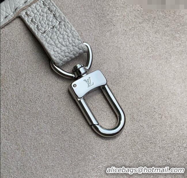 Super Quality Louis Vuitton Neverfull MM Bag in Grained Cowhide Leather M13578 Light Grey 2025