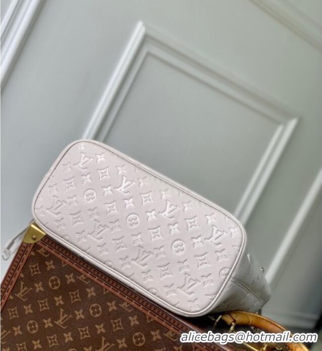 Super Quality Louis Vuitton Neverfull MM Bag in Grained Cowhide Leather M13578 Light Grey 2025