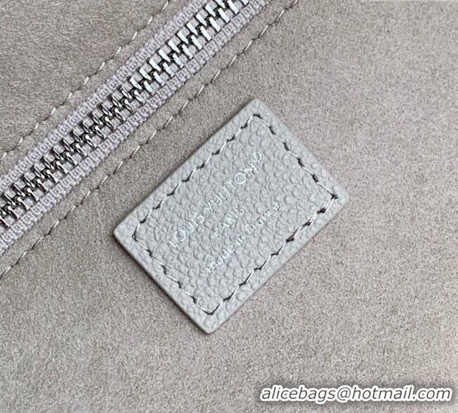 Super Quality Louis Vuitton Neverfull MM Bag in Grained Cowhide Leather M13578 Light Grey 2025