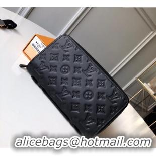 Famous Brand Louis Vuitton Zippy Large Wallet in Monogram Leather M41503 Black 2025