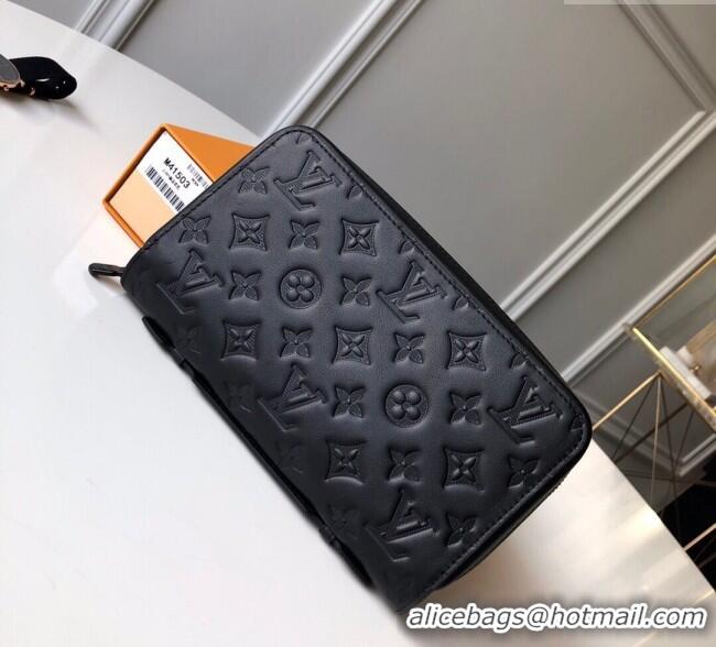 Famous Brand Louis Vuitton Zippy Large Wallet in Monogram Leather M41503 Black 2025