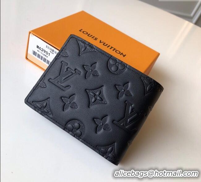 New Fashion Louis Vuitton Multiple Wallet in Monogram Leather M62901 Black 2025