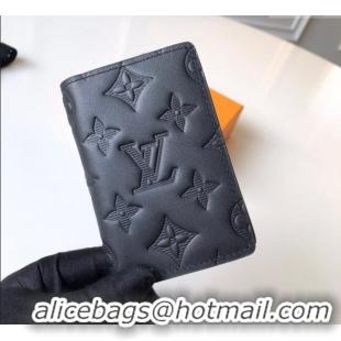 Top Design Louis Vuitton Monogram Shadow Wallet in Monogram Leather M62899 Black 2025