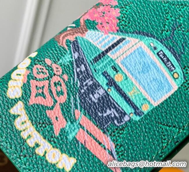 Trendy Design Louis Vuitton Pocket Organizer Wallet in Printed Monogram Canvas M25971 Green 2025