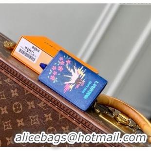 Top Grade Louis Vuitton Pocket Organizer Wallet in Printed Monogram Canvas M25972 Blue 2025