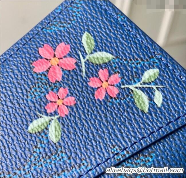 Top Grade Louis Vuitton Pocket Organizer Wallet in Printed Monogram Canvas M25972 Blue 2025