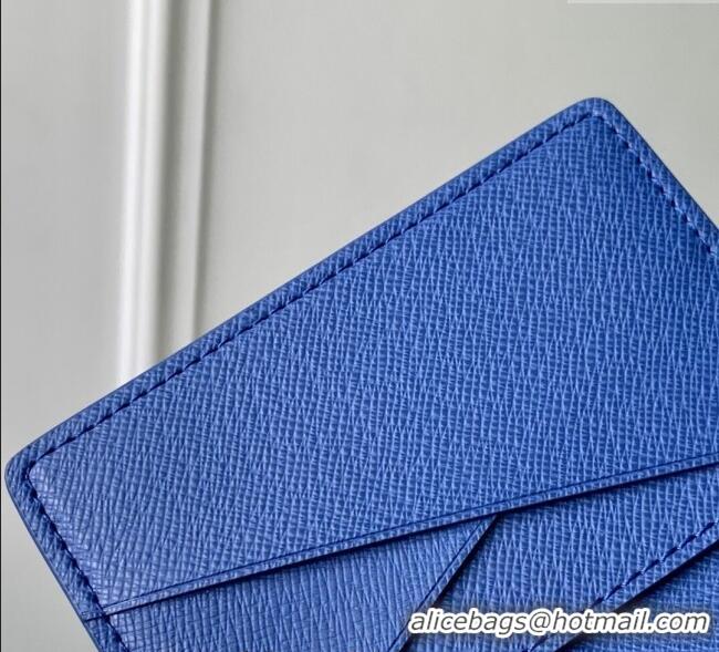Top Grade Louis Vuitton Pocket Organizer Wallet in Printed Monogram Canvas M25972 Blue 2025