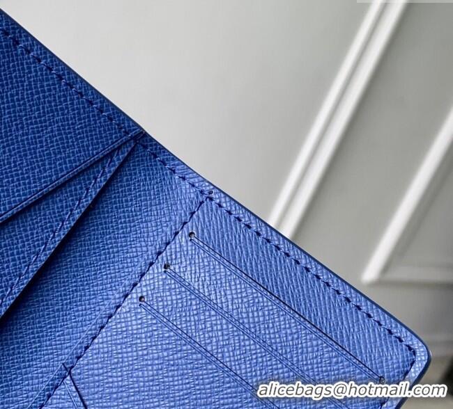 Top Grade Louis Vuitton Pocket Organizer Wallet in Printed Monogram Canvas M25972 Blue 2025