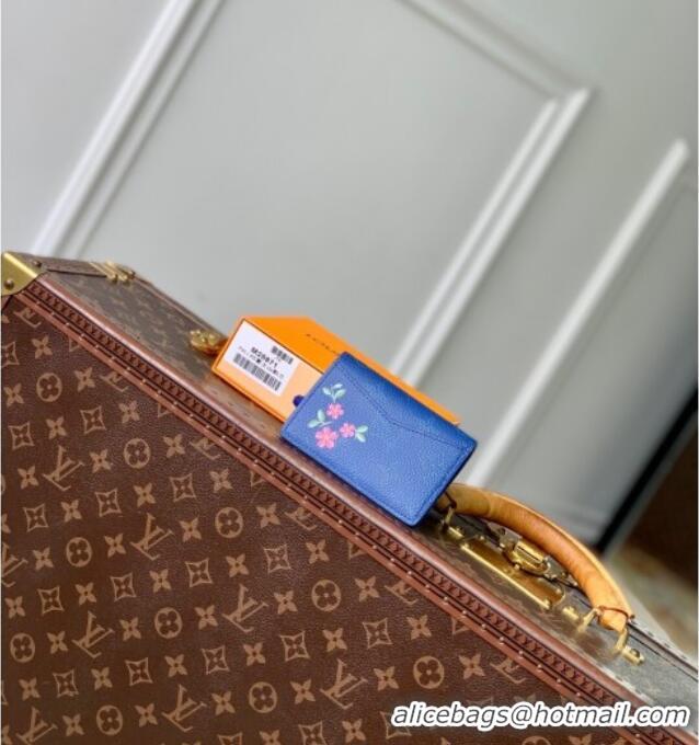 Top Grade Louis Vuitton Pocket Organizer Wallet in Printed Monogram Canvas M25972 Blue 2025