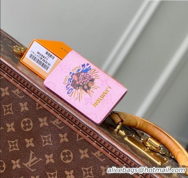 Luxury Discount Louis Vuitton Pocket Organizer Wallet in Printed Monogram Canvas M25973 Pink 2025