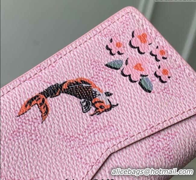 Luxury Discount Louis Vuitton Pocket Organizer Wallet in Printed Monogram Canvas M25973 Pink 2025