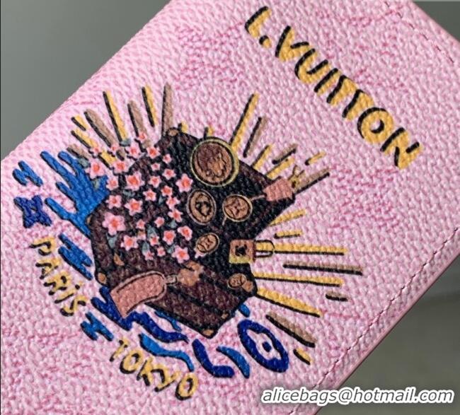 Luxury Discount Louis Vuitton Pocket Organizer Wallet in Printed Monogram Canvas M25973 Pink 2025