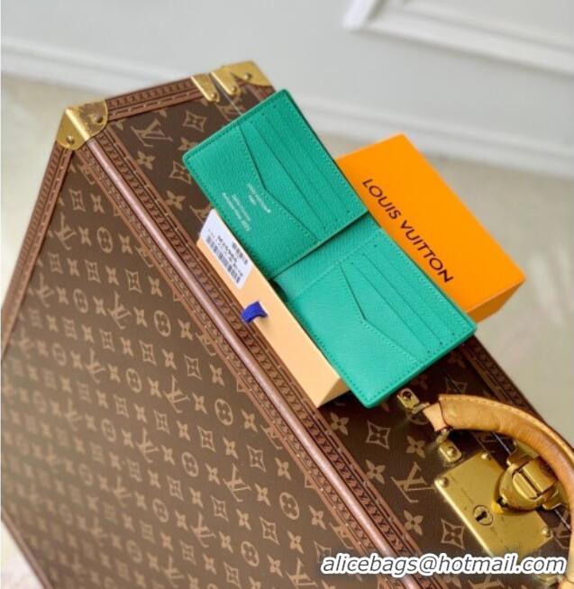 Most Popular Louis Vuitton Slender Wallet in Printed Monogram Canvas M25986 Green 2025