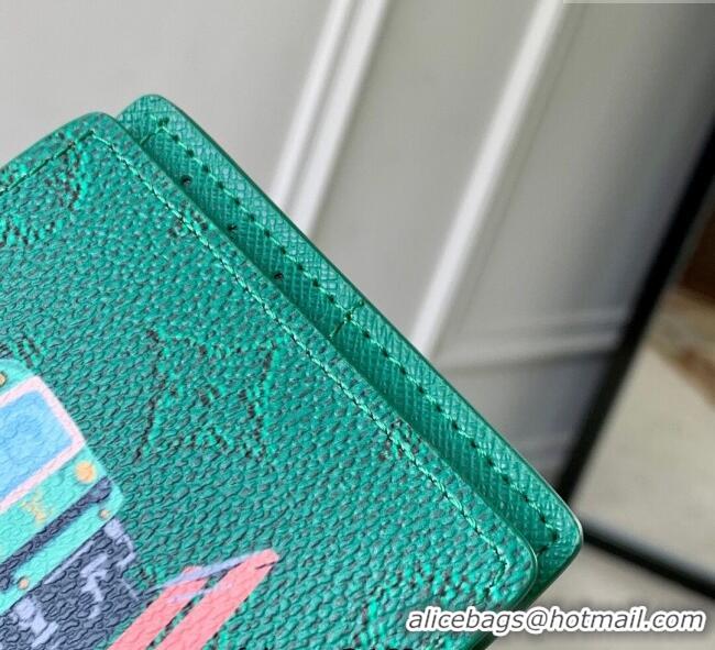 Most Popular Louis Vuitton Slender Wallet in Printed Monogram Canvas M25986 Green 2025