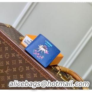 Good Taste Louis Vuitton Slender Wallet in Printed Monogram Canvas M15326 Blue 2025