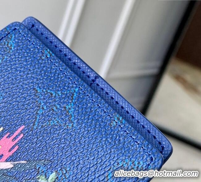 Good Taste Louis Vuitton Slender Wallet in Printed Monogram Canvas M15326 Blue 2025