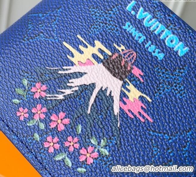 Good Taste Louis Vuitton Slender Wallet in Printed Monogram Canvas M15326 Blue 2025