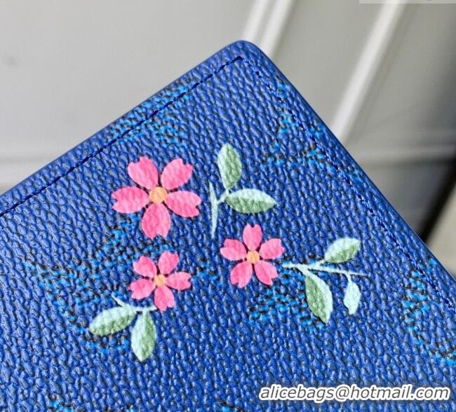 Good Taste Louis Vuitton Slender Wallet in Printed Monogram Canvas M15326 Blue 2025