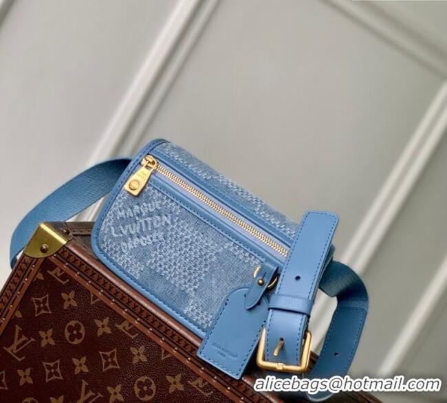 Well Crafted Louis Vuitton Mens Bosphore Wearable Wallet Mini Bag in Blue Damier Denim 3D Canvas N00210 2025