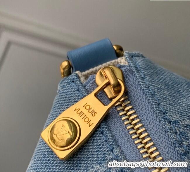 Discount Louis Vuitton Mens Pochette Accessories XL Crossbody Bag in Blue Damier Denim 3D Canvas N00204 2025