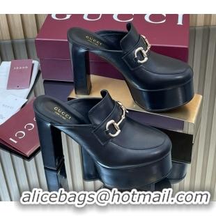 Pretty Style Gucci Platform Mule with Horsebit 835315 Black
