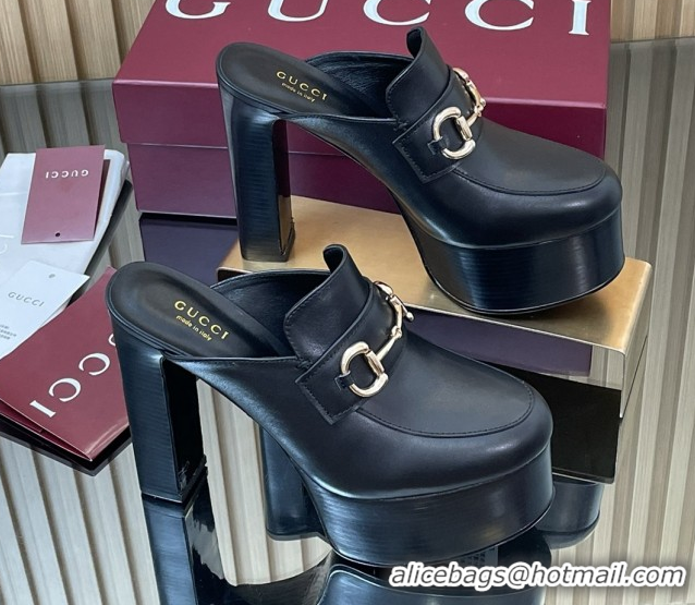 Pretty Style Gucci Platform Mule with Horsebit 835315 Black