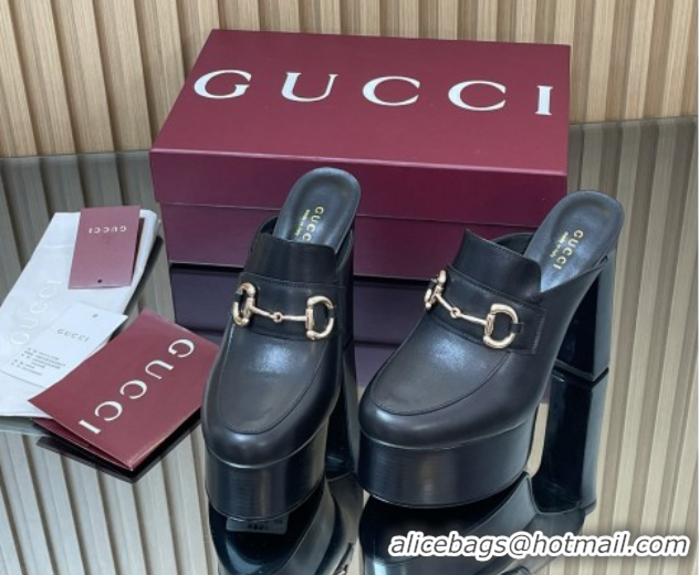 Pretty Style Gucci Platform Mule with Horsebit 835315 Black
