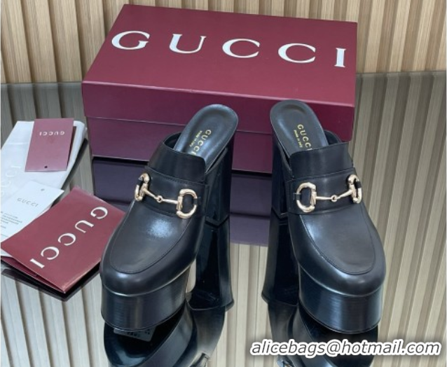 Pretty Style Gucci Platform Mule with Horsebit 835315 Black