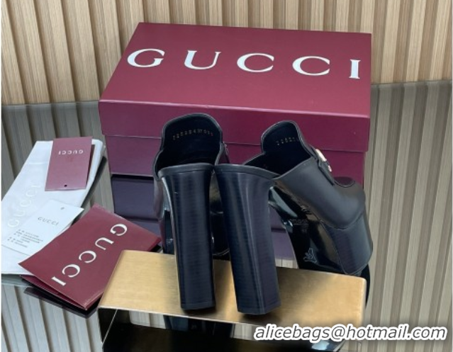 Pretty Style Gucci Platform Mule with Horsebit 835315 Black