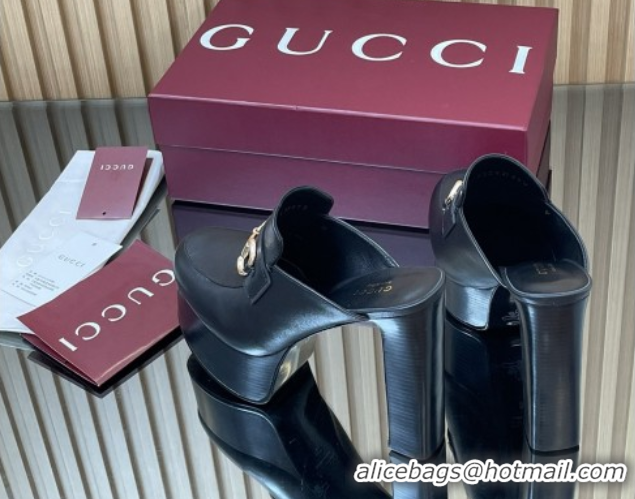 Pretty Style Gucci Platform Mule with Horsebit 835315 Black