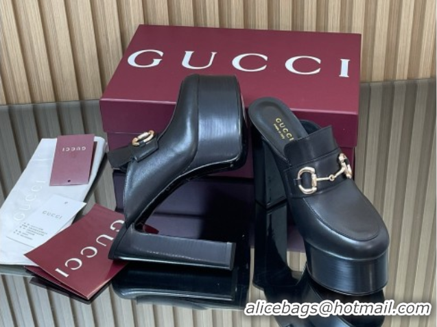 Pretty Style Gucci Platform Mule with Horsebit 835315 Black