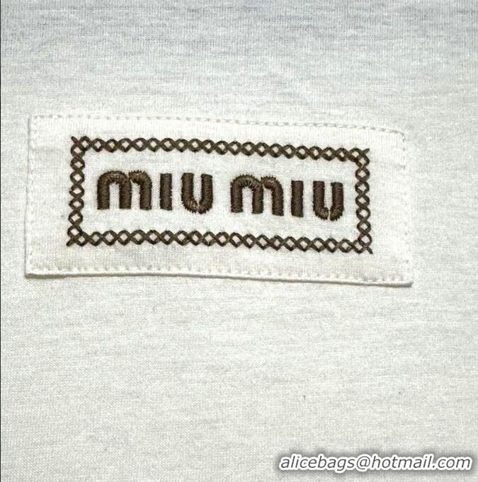 Buy Inexpensive Miu Miu Logo T-shirt 8412 White 2025