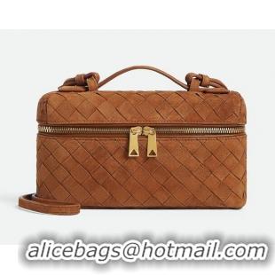 Discount Bottega Veneta Bang Bang Vanity Case in Intrecciato Leather Suede 789109 Brown 2025
