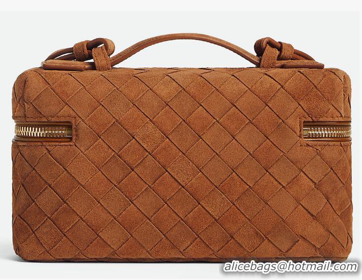 Discount Bottega Veneta Bang Bang Vanity Case in Intrecciato Leather Suede 789109 Brown 2025