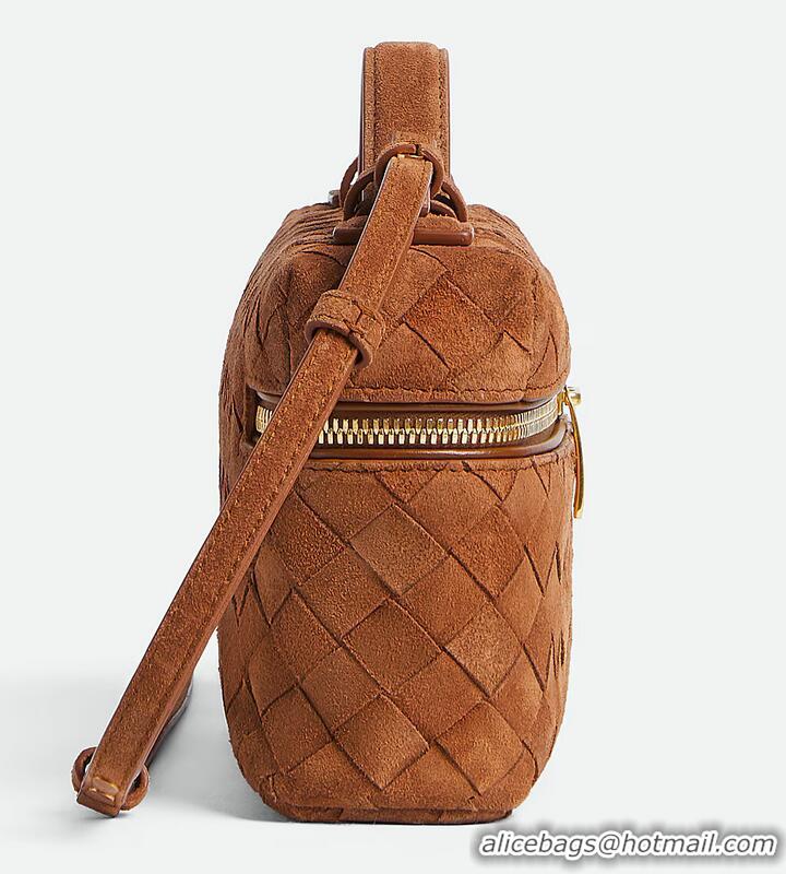 Discount Bottega Veneta Bang Bang Vanity Case in Intrecciato Leather Suede 789109 Brown 2025
