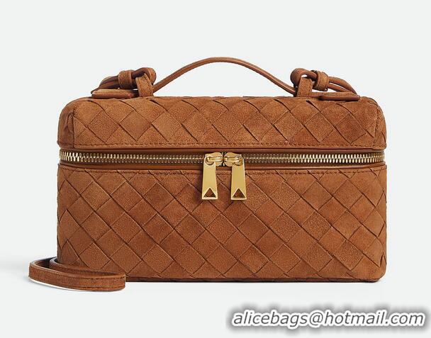 Discount Bottega Veneta Bang Bang Vanity Case in Intrecciato Leather Suede 789109 Brown 2025