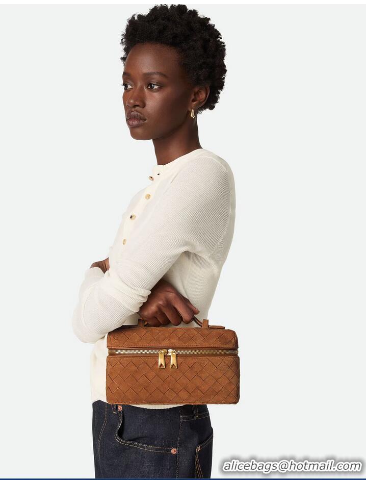 Discount Bottega Veneta Bang Bang Vanity Case in Intrecciato Leather Suede 789109 Brown 2025