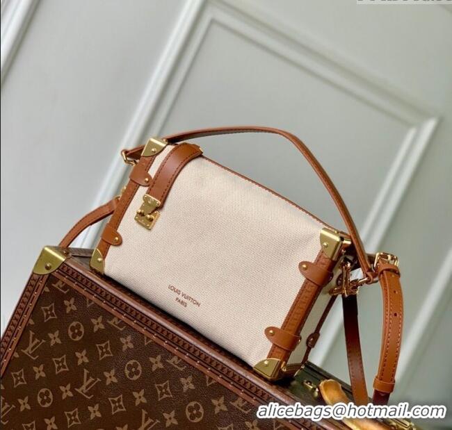 Best Price Louis Vuitton Side Trunk MM Bag in Cotton Canvas and Leather M14411 Beige/Brown 2025